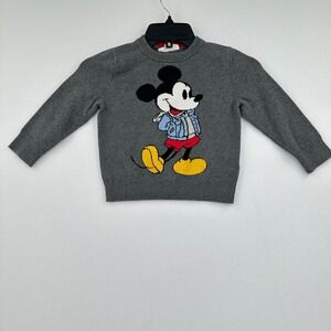 Baby Gap Disney Mickey Mouse Sweater Kids 3T Gray‎ Vacation Cruise Cool Kid Cali